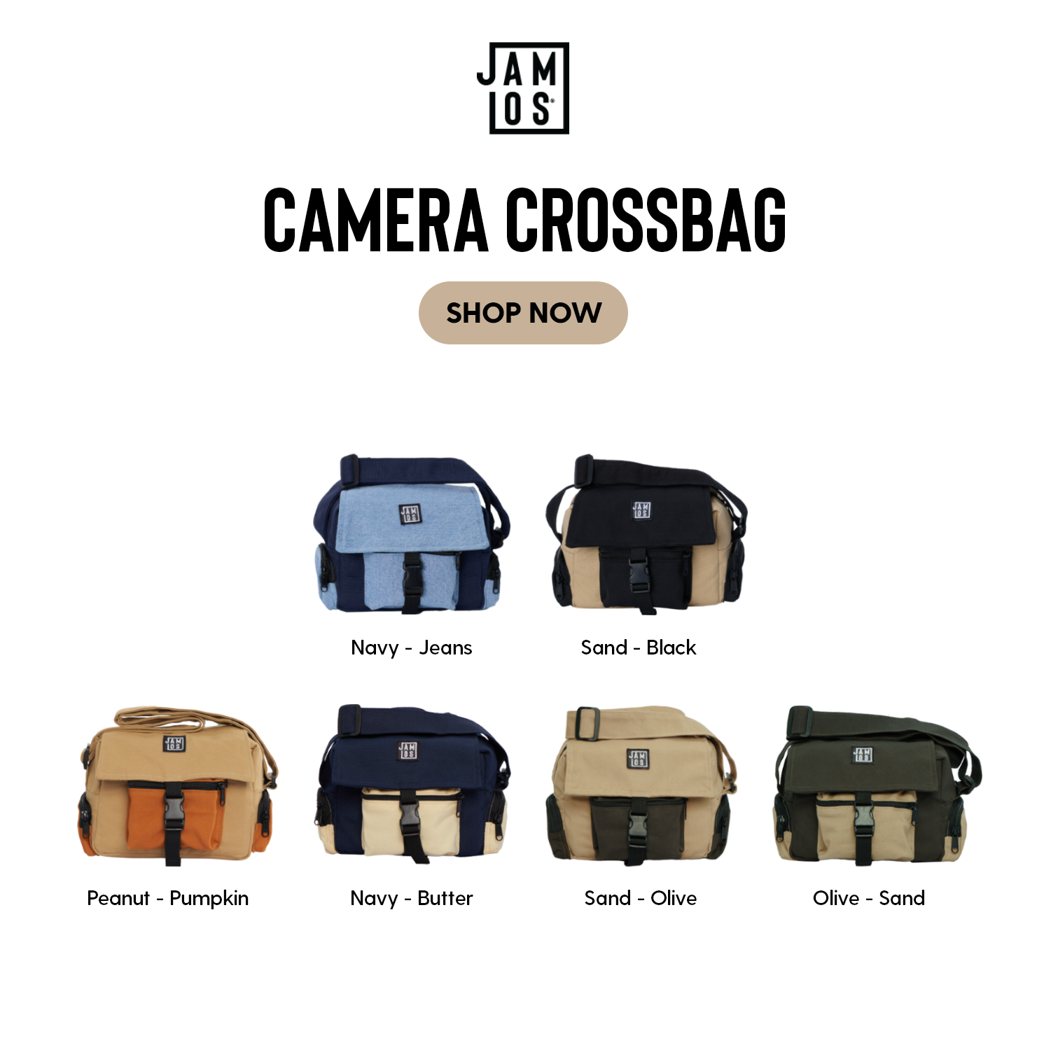JAMLOS CAMERA CROSSBAG - Túi máy ảnh camera canvas tiện dụng