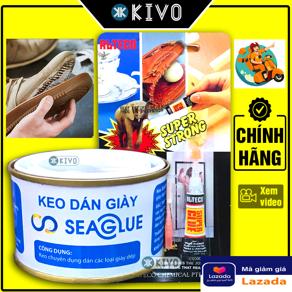 Keo Dán Giày Dép Siêu Dính SeaGlue Đa Năng 100Gr - Keo Dán Giày Thể Thao Đa Năng Chuyên Dụng/ keo dính giày thể thao - Keo Dán Giày Cao Cấp/ keo dán dép siêu dính/ Keo Con Voi Thái Lan Siêu Dính - Kivo