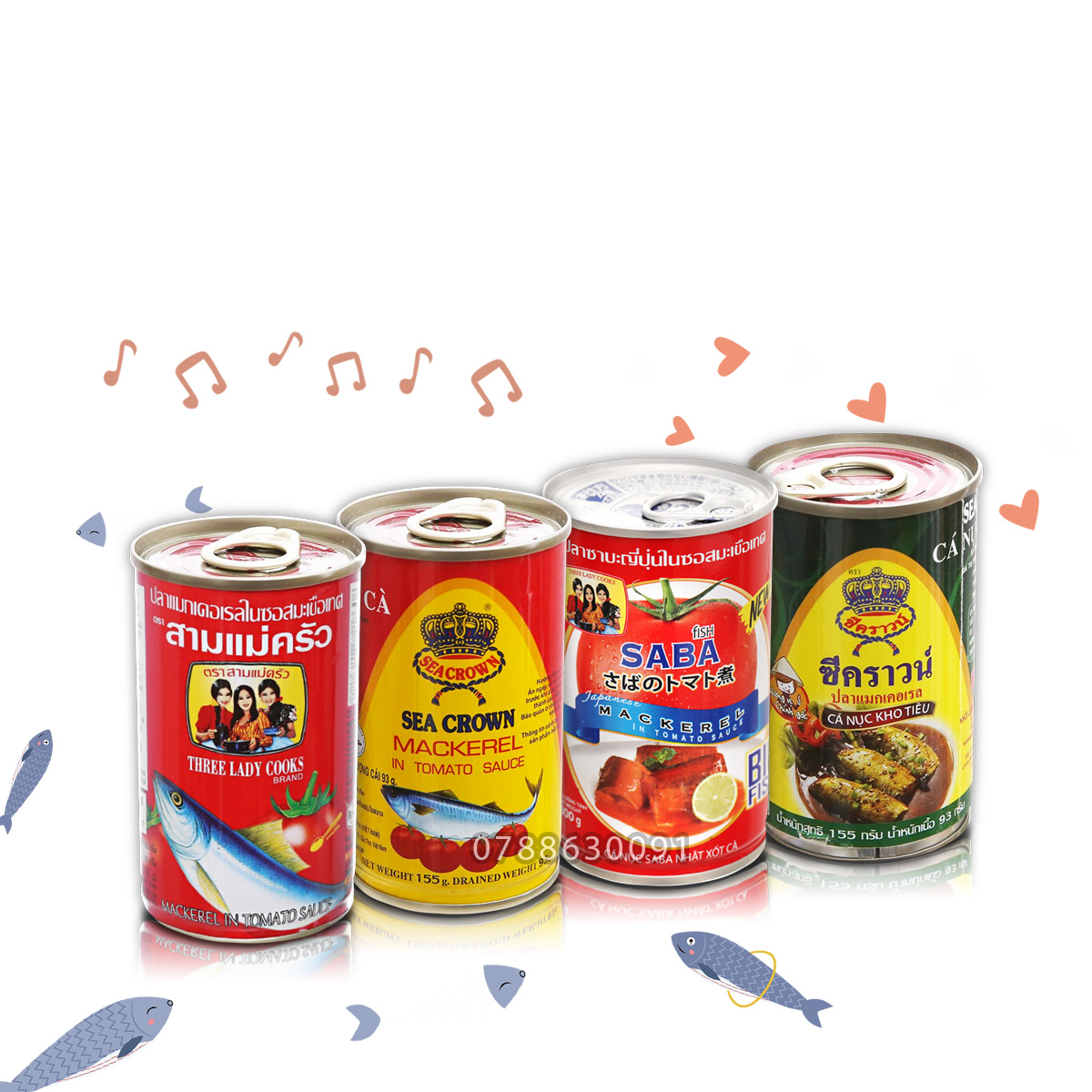 Cá Mòi 3 Cô Gái - Cá Nục Sốt Cà Hộp 155gr