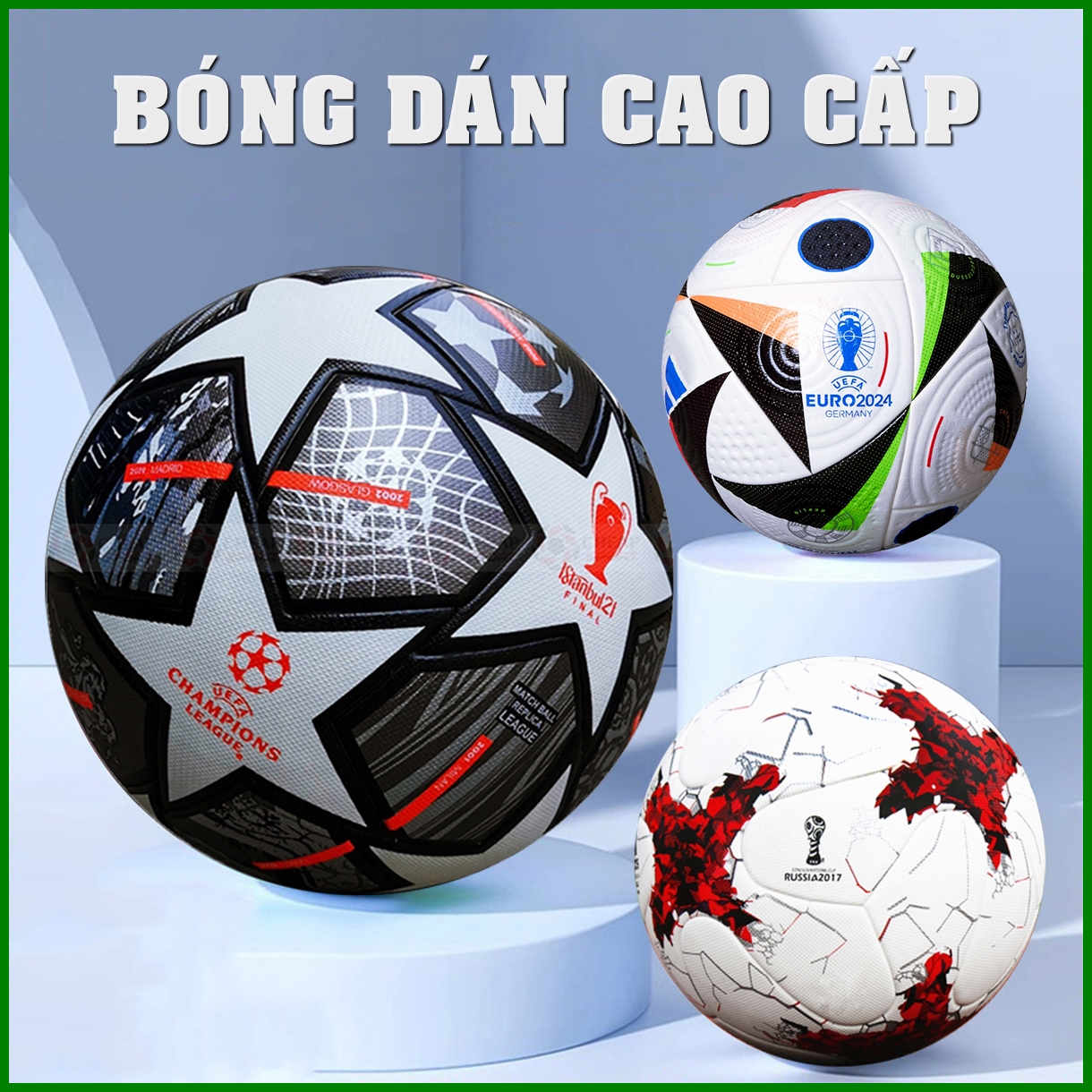 Bóng Đá Cúp C1 Châu Âu Champions League Euro 2024 Trái Banh Số 4 5 Trẻ Em Người Lớn Da PU Cao Cấp Thi Đấu Sân Cỏ Nhân Tạo và Sân Cỏ Tự Nhiên