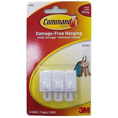 Móc dán tường vuông 300gr vỉ 3 cái command 3m 17502