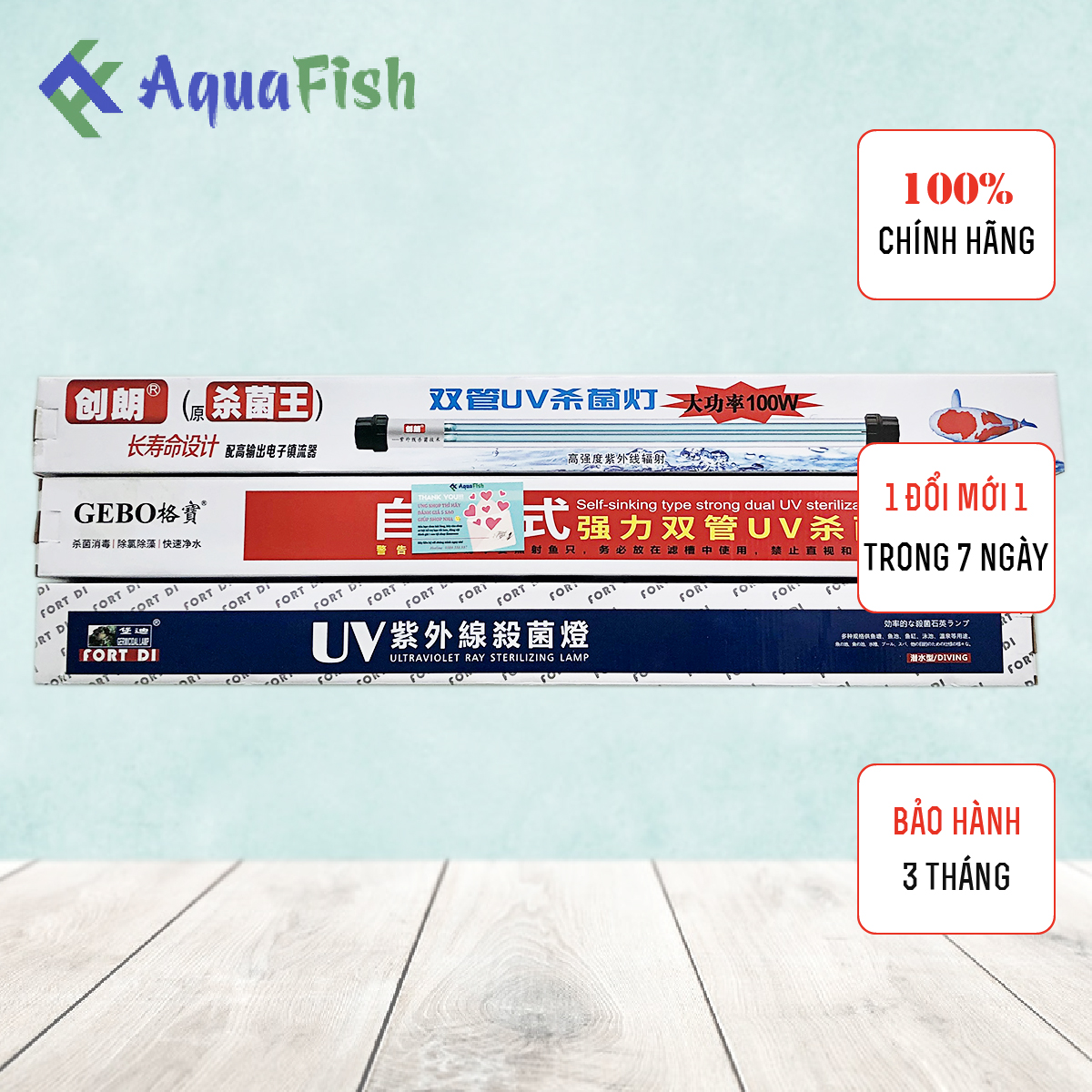 Đèn UV Fort Di, 3D Gebo 100w (đèn diệt tảo chuyên dụng cho hồ cá koi, hồ cá rồng)