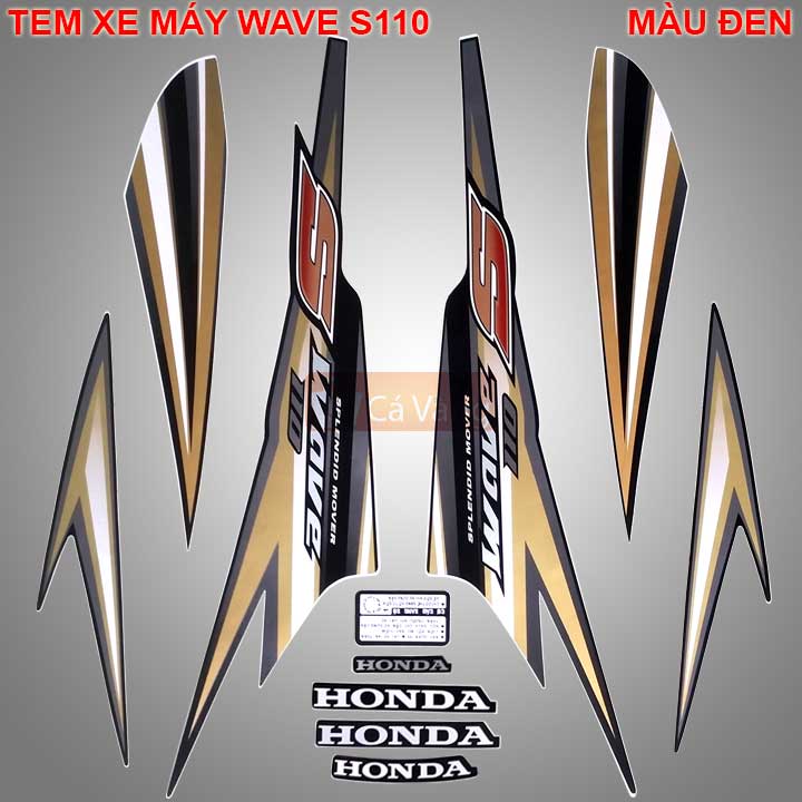 [HCM]Tem xe máy Wave S110 MÀU ĐEN chất lượng