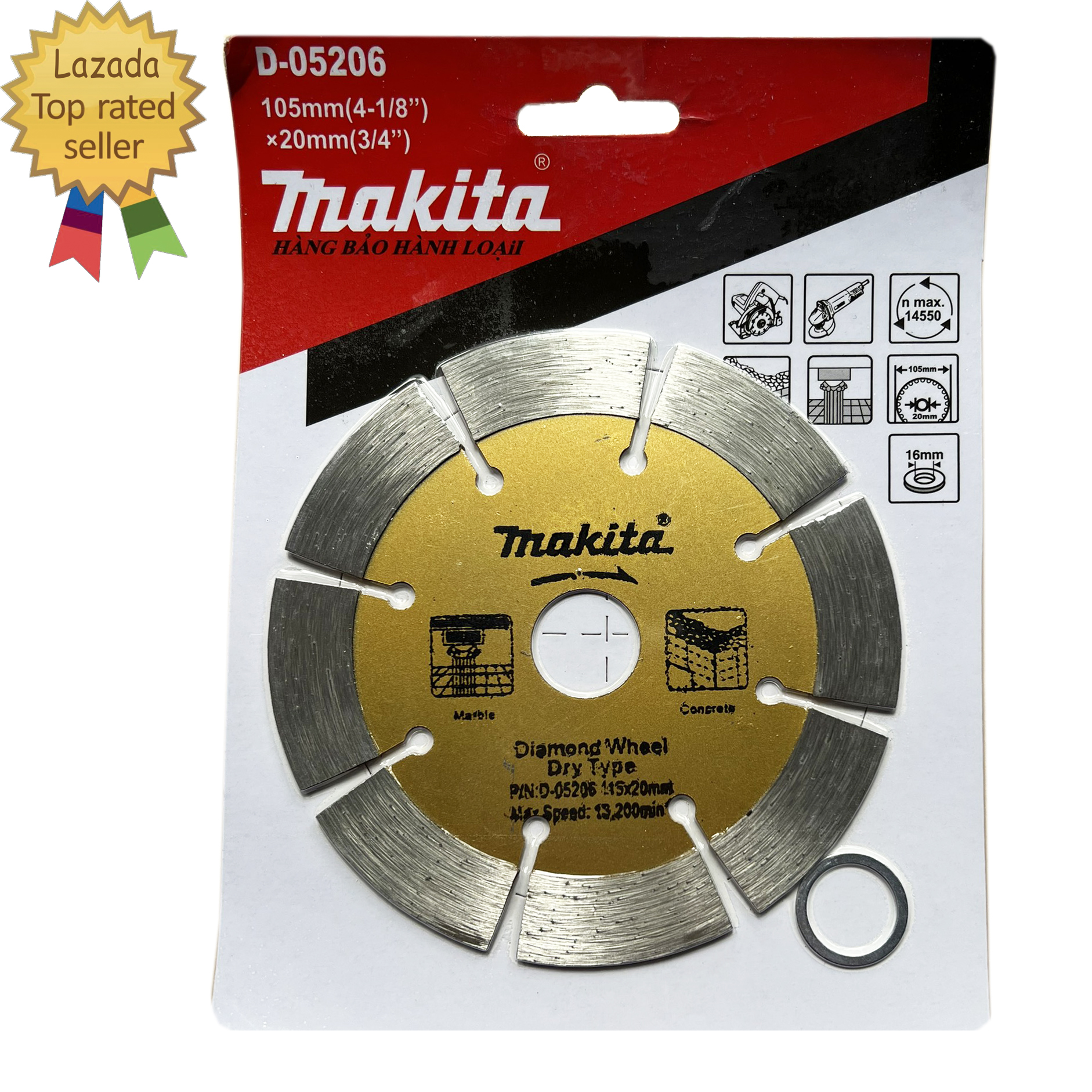 Lưỡi cắt gạch Makita ít hao loại Xẻ rãnh 114x20x2, Chất liệu cao cấp Độ bền cao An toàn khi sử dụng Lưỡi cắt ngọt và êm. Sắc bén cho tốc độ cắt nhanh và tuổi thọ của lưỡi cao.