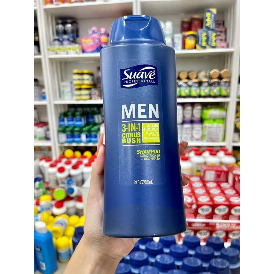Dầu gội tắm xả 3in1 [ GIÁ TỐT ] Dầu Gội Tắm Xả Suave Men 3in1 Shampoo- Conditioner- Body Wash
