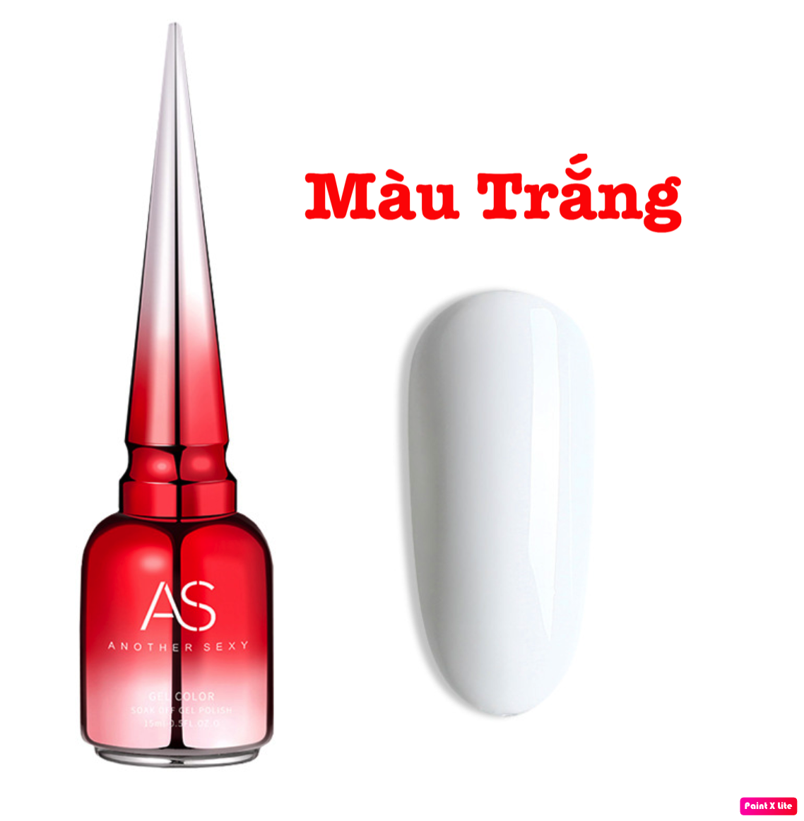 Sơn gel as màu trắng chai đỏ 15ml