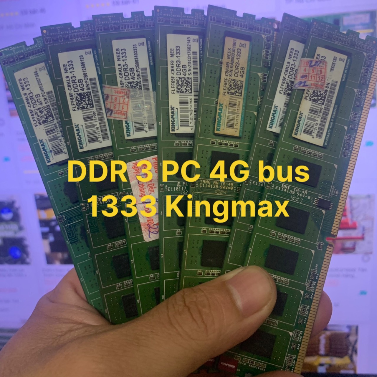 Ddr3 ram 4g pc - bus 1333 kingmax chính hãng 16 chip hổ trợ main g41 + h55 - vi tính bắc hải