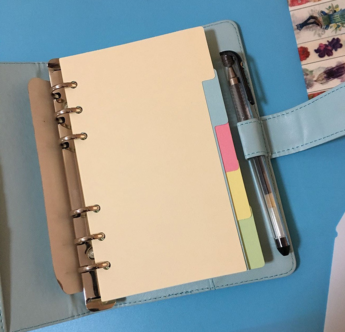 Tab bìa giấy phân trang cho sổ còng a4 b5 a5 a6 giấy bìa cứng cho sổ planner jrt017