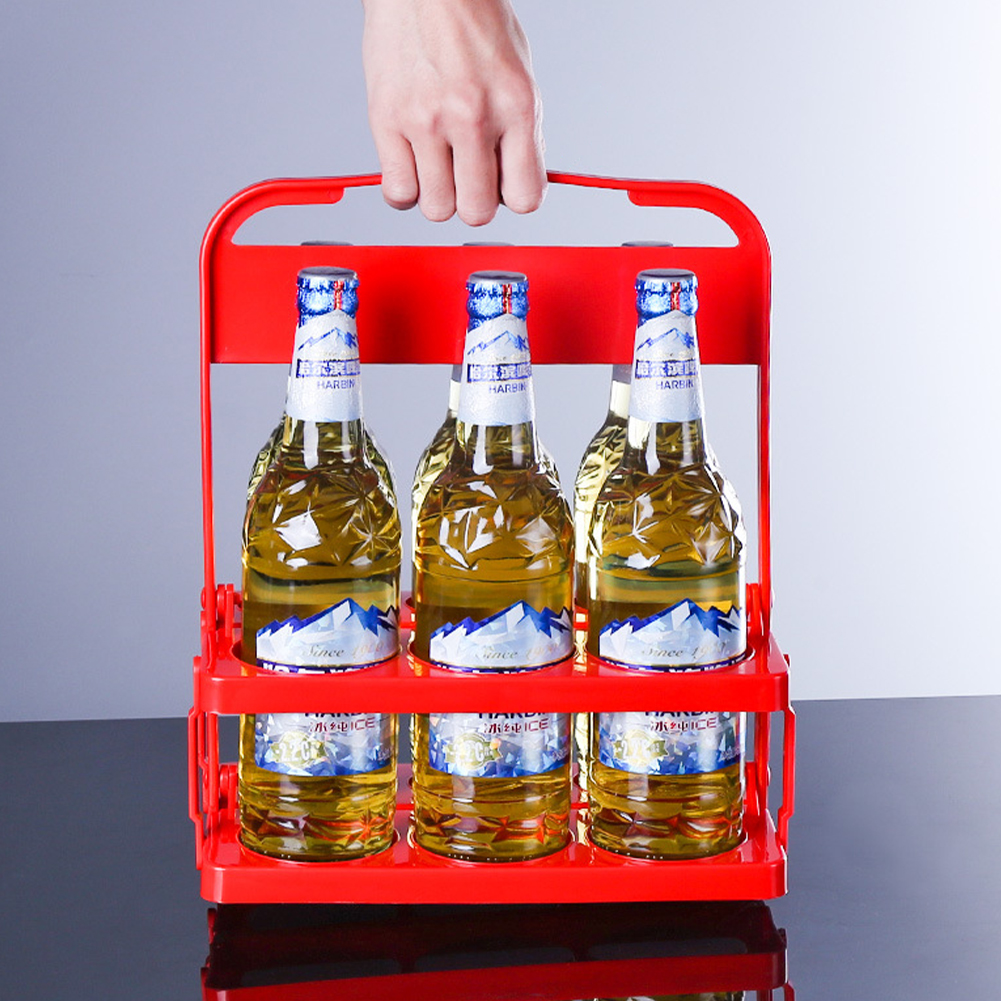 6 chai bia chủ vang Kệ chai tủ đứng kệ bên bia giỏ Organizer đứng cho bar bia chai lưu trữ