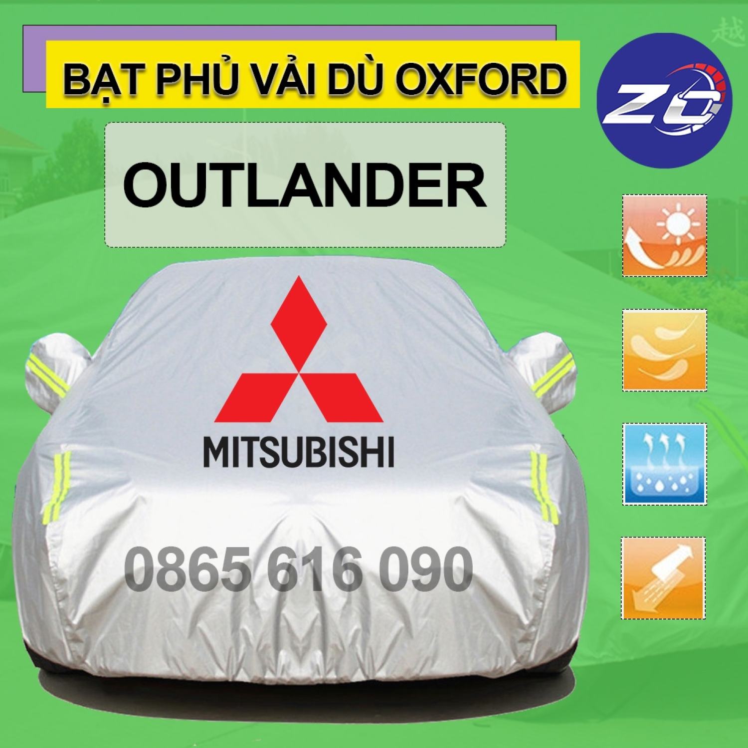 Bạt trùm xe ô tô Mitsubishi Outlander vải dù oxford cao cấp, áo bạt phủ trùm che kín che nắng oto xe hơi 4,5,7 chỗ, bạt phủ ô tô vải dù oxford bảo vệ oto xe hơi để ngoài trời, bat phu oto, bat che oto xe hơi hàng sẵn giao nhanh