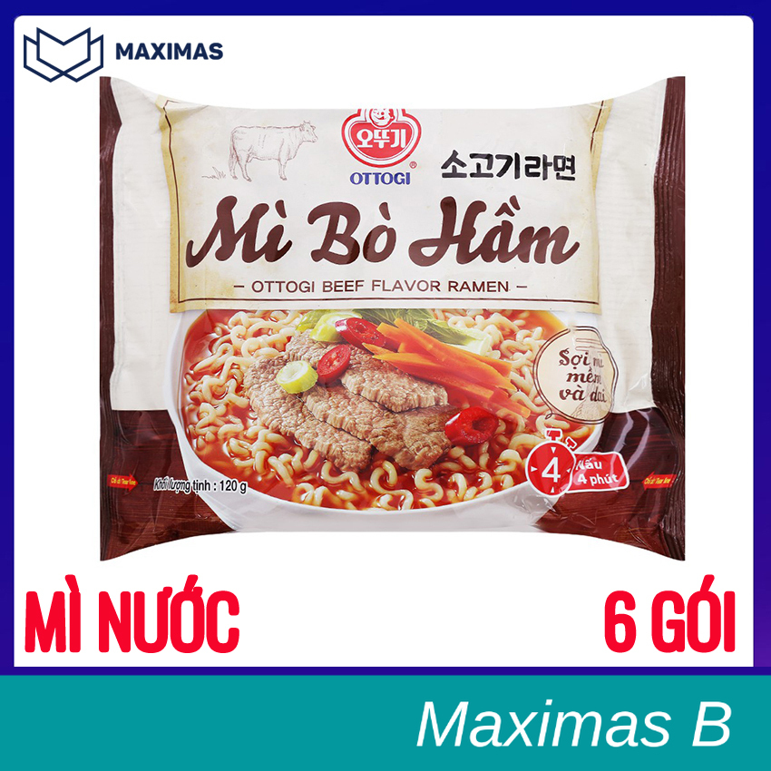 Mì Bò Hầm Ottogi Mỳ Kiểu Hàn Quốc hương vị Việt Nam nên rất dễ ăn Shop Maximas B