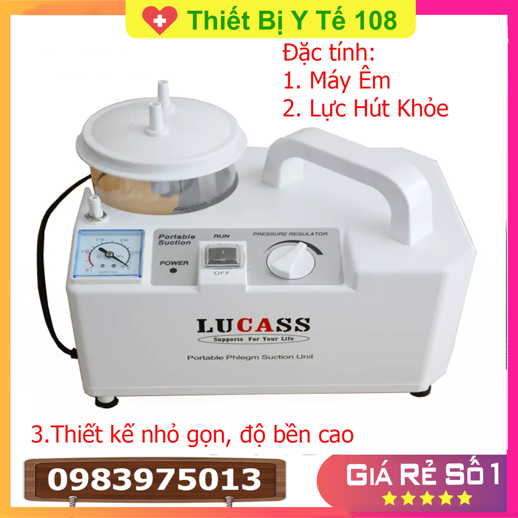 Máy hút dịch 1 bình lucass ss-6a