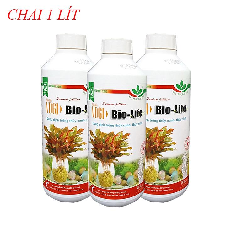 dung dịch thủy canh BIO LIFE chai 1 lít cung cấp dinh dưỡng cho rau trong hệ thống thủy canh