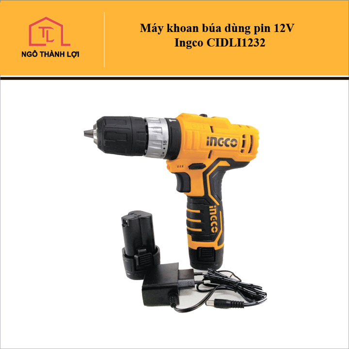 Máy khoan búa dùng pin 12V   Ingco CIDLI1232 nhỏ gọn tiện lợi