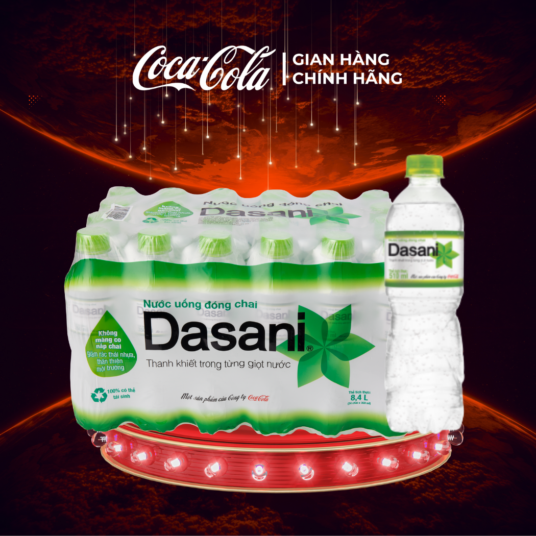 [SIÊU SALE ] Lốc 24 Chai Nước Suối Dasani 510ml/Chai Sale 8.8 Coca-Cola Chính Hãng_LD