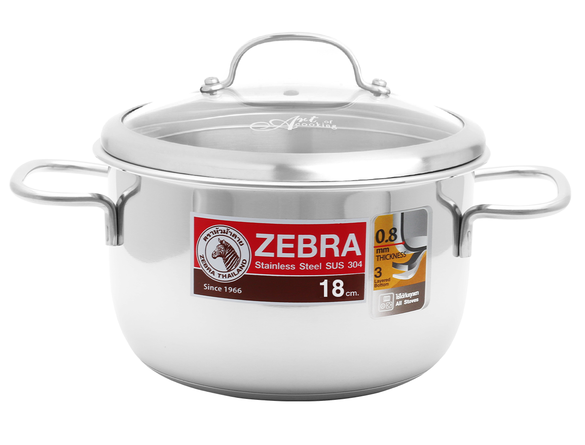 [HCM]NỒI INOX ZEBRA 3 ĐÁY EXTREME INFINITY NẮP KÍNH 18CM ( 2,5 LÍT) - 162295