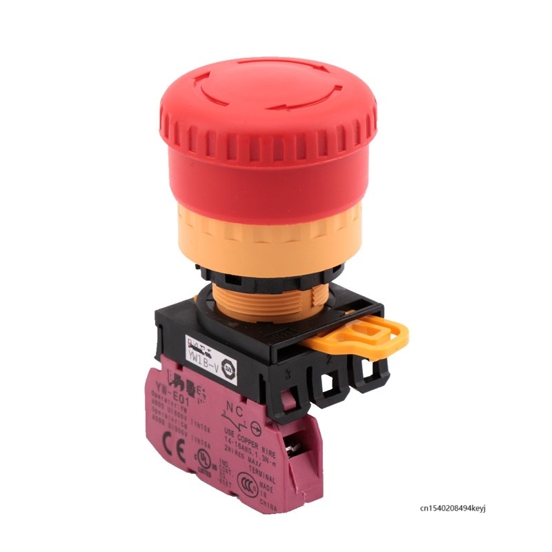 NC thang máy dừng khẩn cấp chuyển đổi YW1B-V nút dừng YW-E01 nấm Idec bảo trì