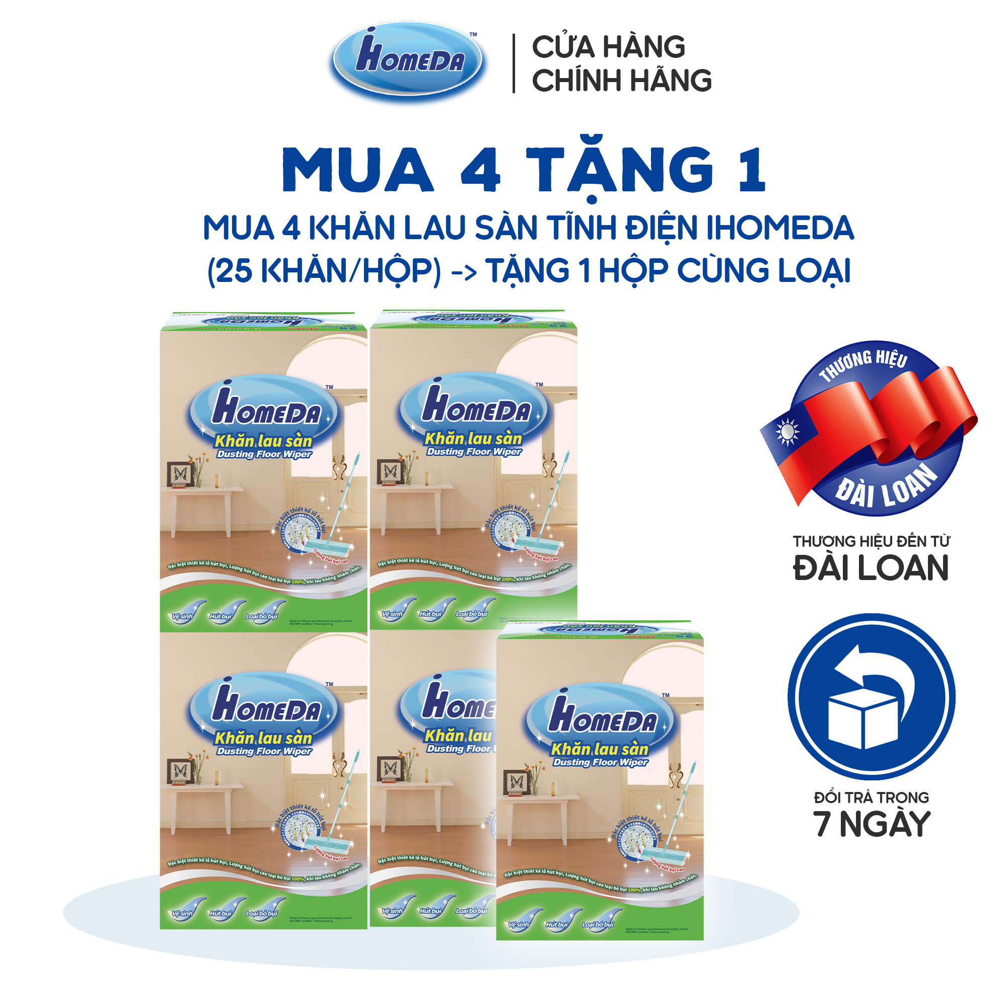 Khăn lau sàn hút bụi ihomeda