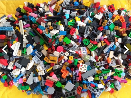 500g gạch xếp hình Non Lego mảnh vụn ~ 2000 mảnh/500g đã vệ sinh