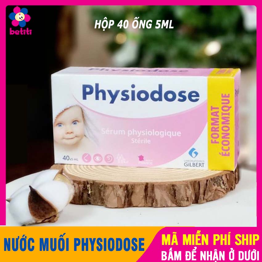 (1 HỘP) Nước Muối Sinh Lý Pháp PHYSIODOSE Cho Bé Sơ Sinh (vỉ 5 ống) Cao Cấp, An Toàn Cho Trẻ, Đạt Tiêu Chuẩn Châu Âu - Xịt Mũi, Nhỏ Mắt, Rửa Mặt, Rửa Vùng Nhiễm Khuẩn Y Tế - 1 hộp Nước Muối Sinh Lý Pháp BETITI