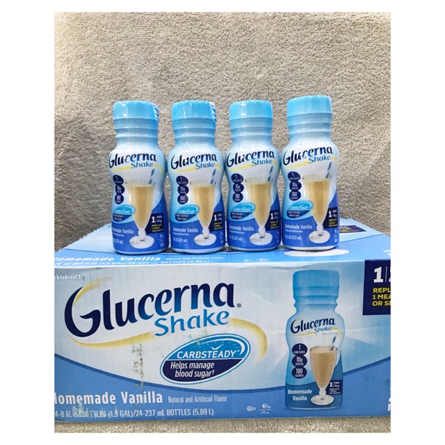 [HCM]THÙNG 24 CHAI SỮA NƯỚC GLUCERNA SHAKE VANILLA DÀNH CHO NGƯỜI TIỂU ĐƯỜNG