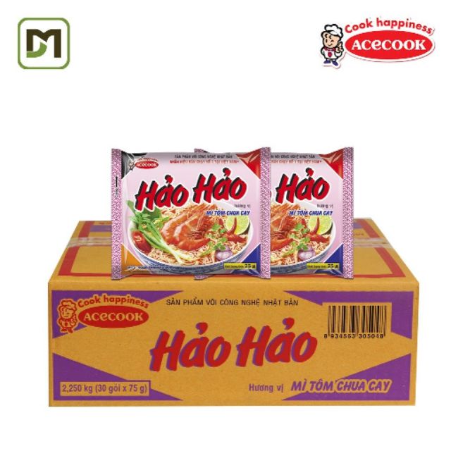 [ Free Ship ] Mì Hảo Hảo 75gr Acecook Tieudung.officialstore Vị Tôm Chua Cay, Xào Chua Ngọt, Sa Tế Hành Tím, Sườn Heo Tỏi Phi, Chay Rau Nấm