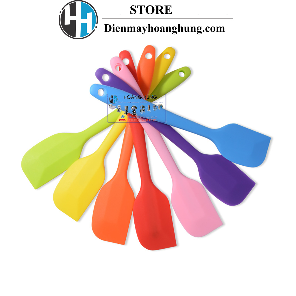 Dụng cụ làm bánh chuyên nghiệp: Spatula phới trộn bột, phới dẹt silicon, dùng lật thức ăn loại 28cm