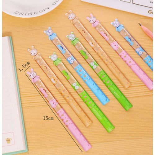 2 Bộ Thước kẻ thỏ gấu 2 chiếc/Bộ - 12cm Siêu Dễ thương [HOT]