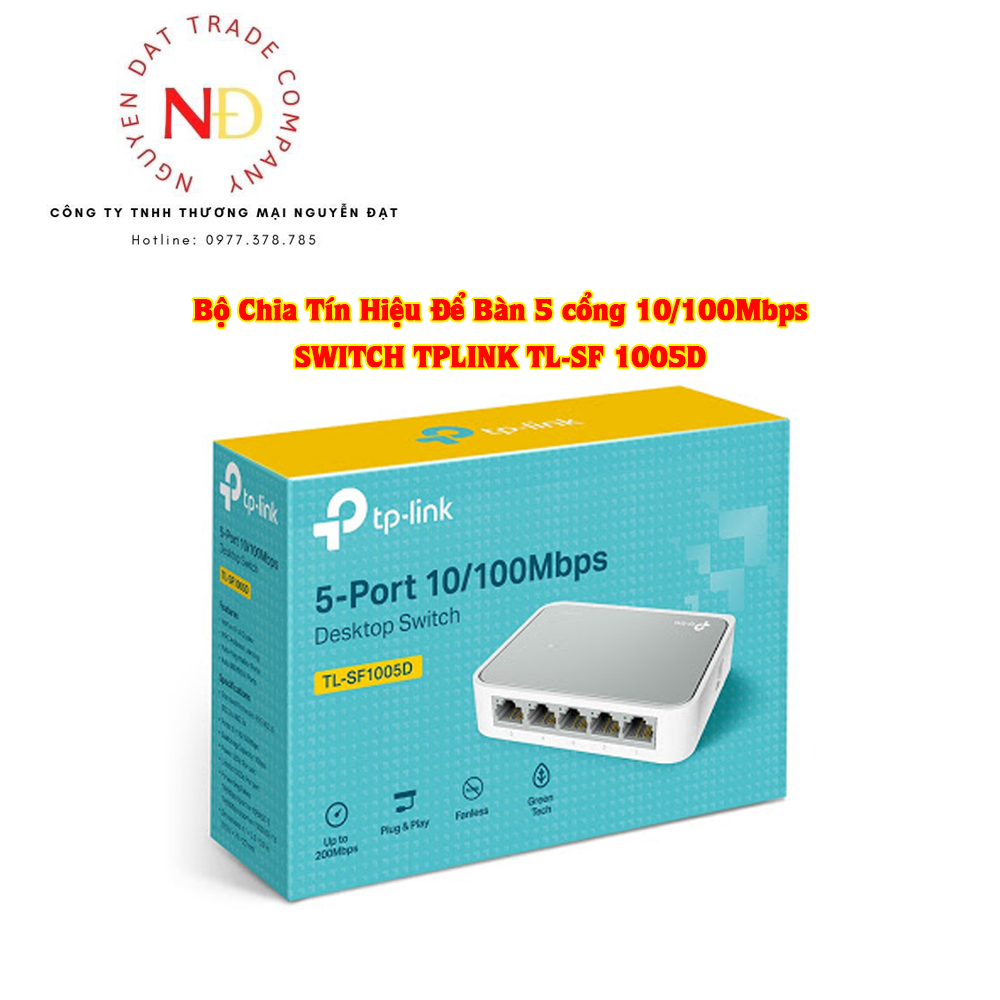 [Freeship] Bộ Chia Tín Hiệu Để Bàn 5 cổng 10/100Mbps,SWITCH TPLINK TL-SF 1005D - CHÍNH HÃNG,Bảo hành 24 tháng