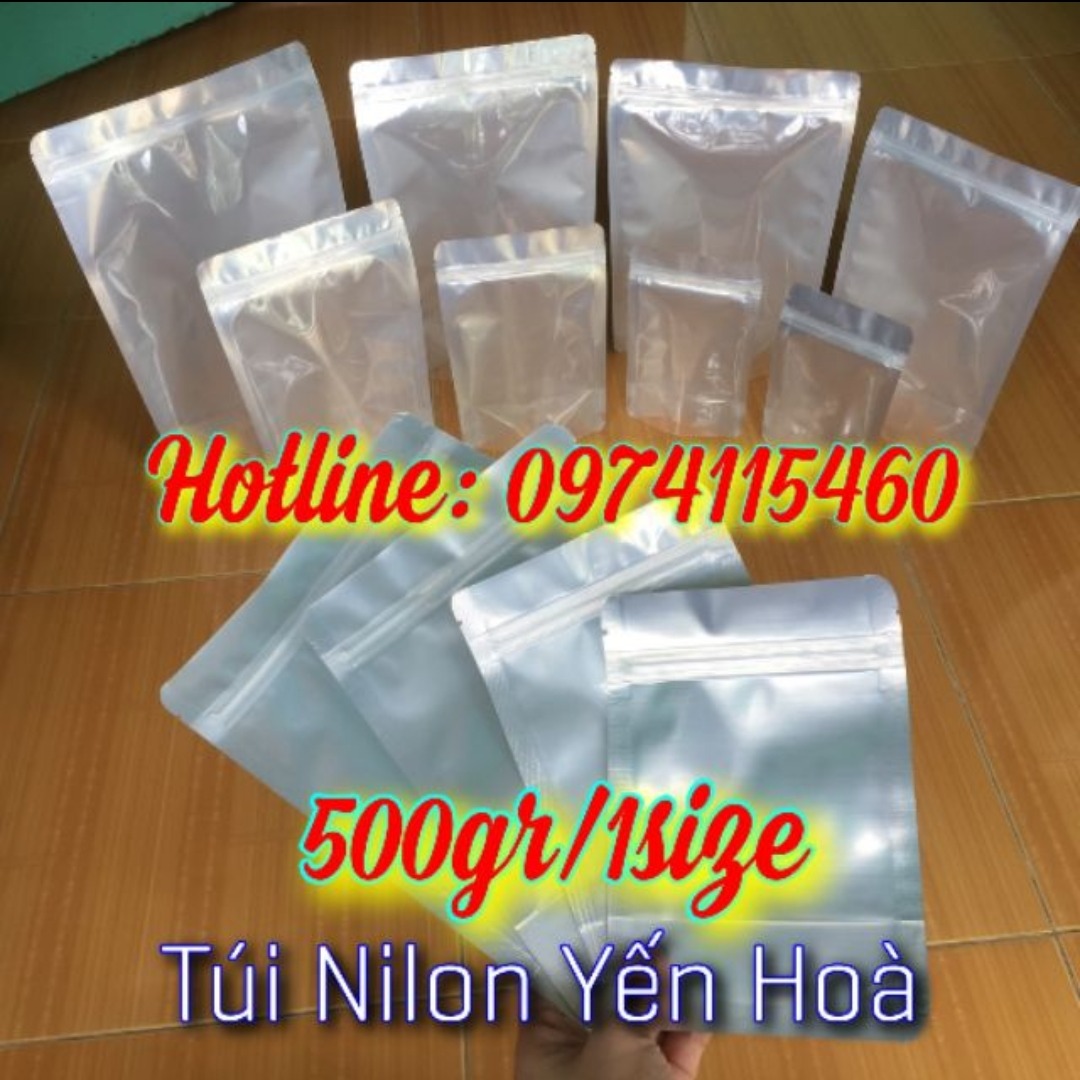 [HCM]500gr Túi zip đáy đứng mặt bạc mặt trong (túi zipper đáy đứng mặt bạc mặt trong)
