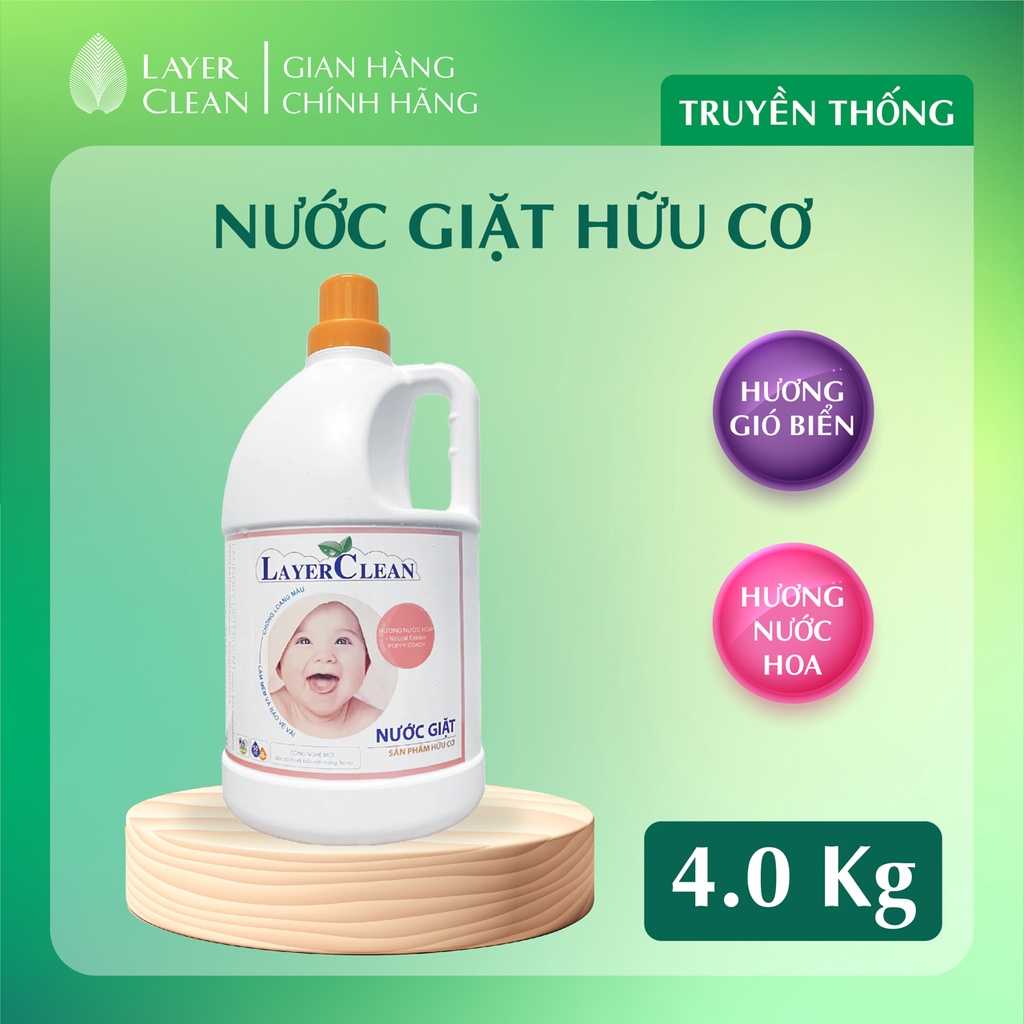 Nước giặt hữu cơ Layer Clean hương nước hoa 4L