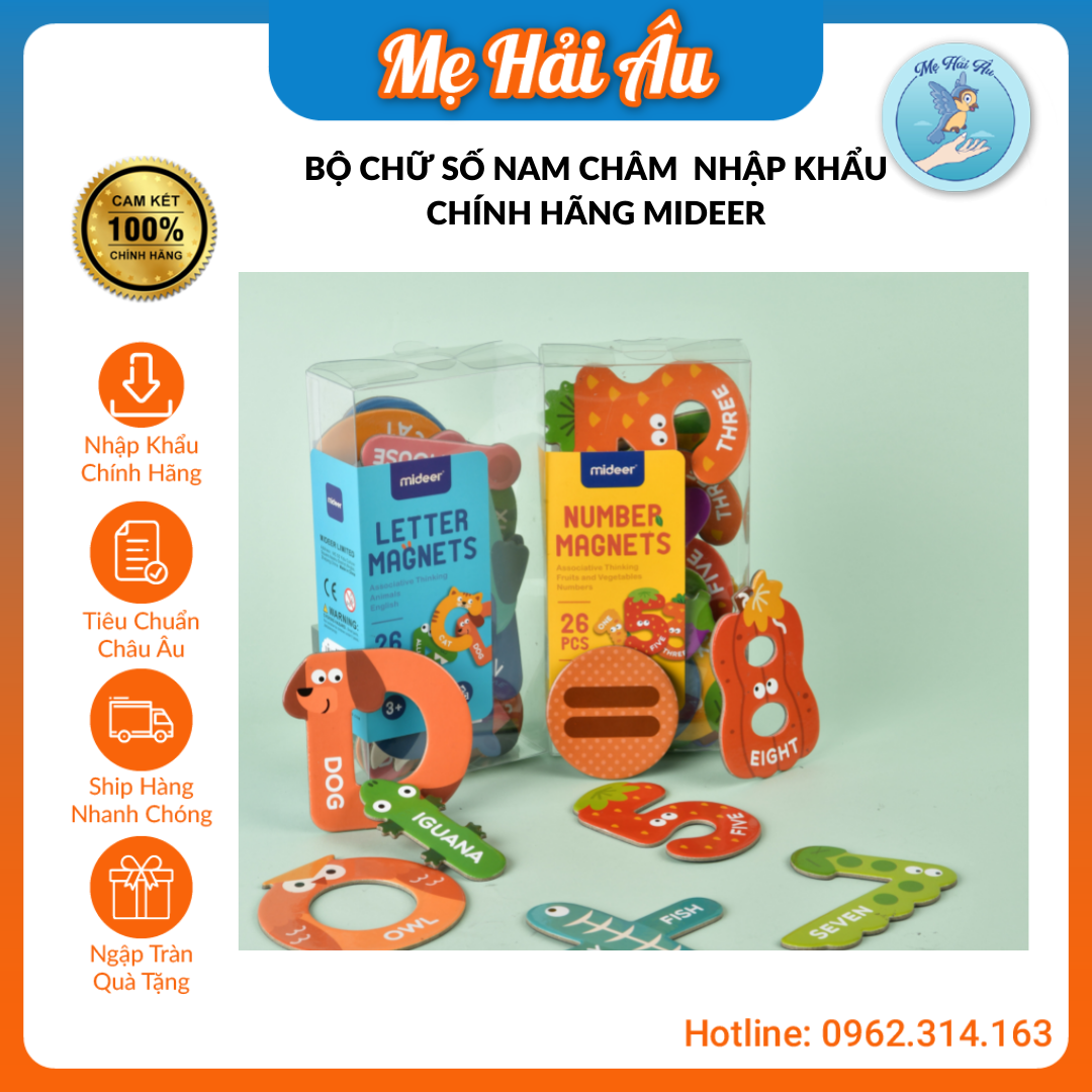Bộ chữ số nam châm chính hãng Mideer - Đồ chơi trí tuệ số đếm - Đồ chơi cho bé từ 2 tuổi