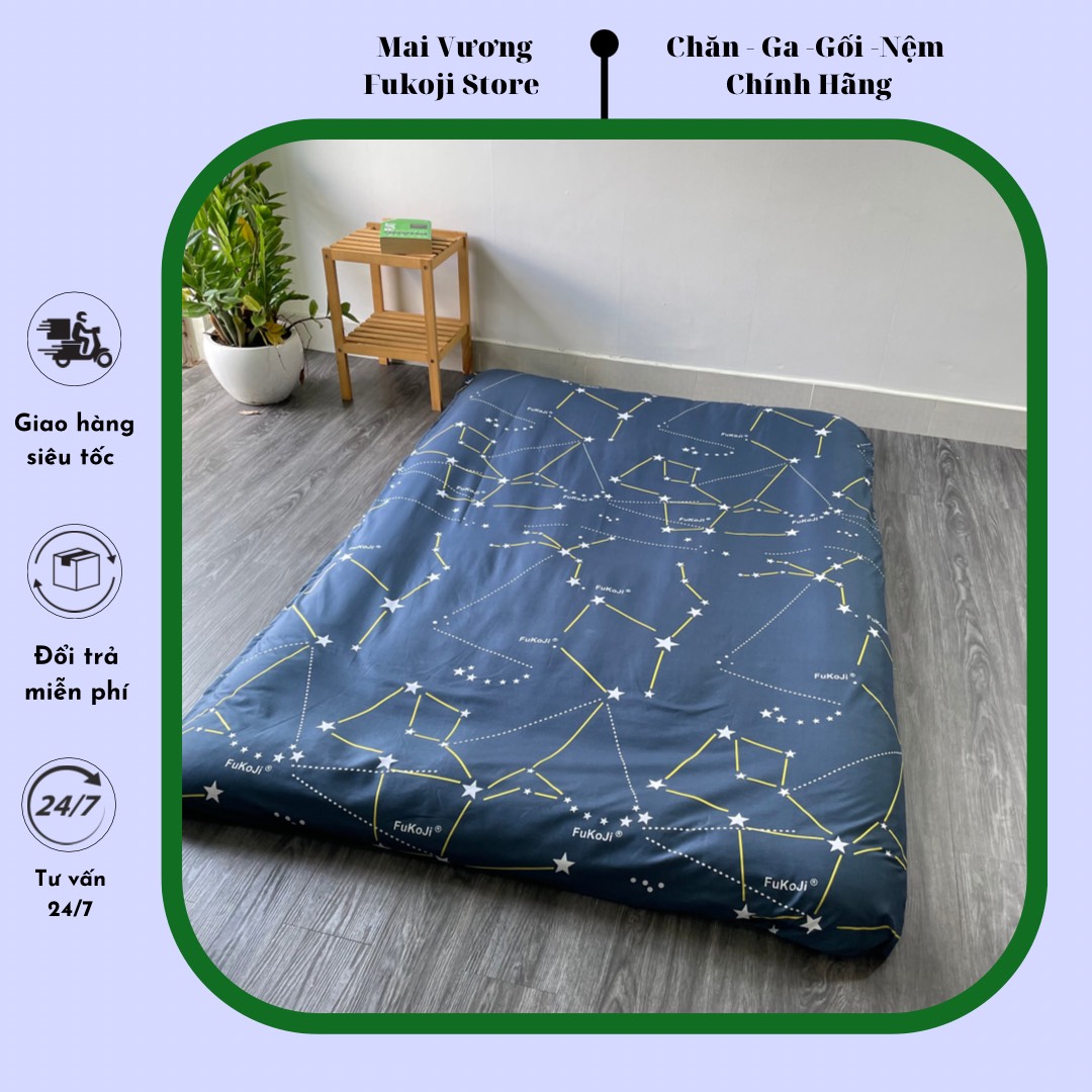 ÁO BỌC NỆM TOPPER FUKOJI,ÁO NỆM NHẬT MAY 2 MẶT CÓ KHÓA KÉO BAO KÍN NỆM