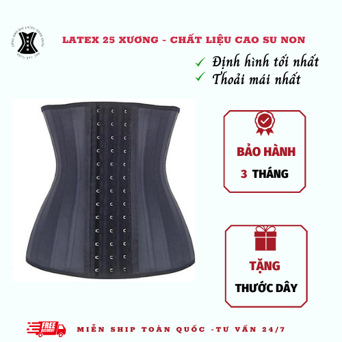 Gen nịt bụng cao cấp - Đai nịt bụng Latex sau sinh Corset giảm mỡ 25 xương