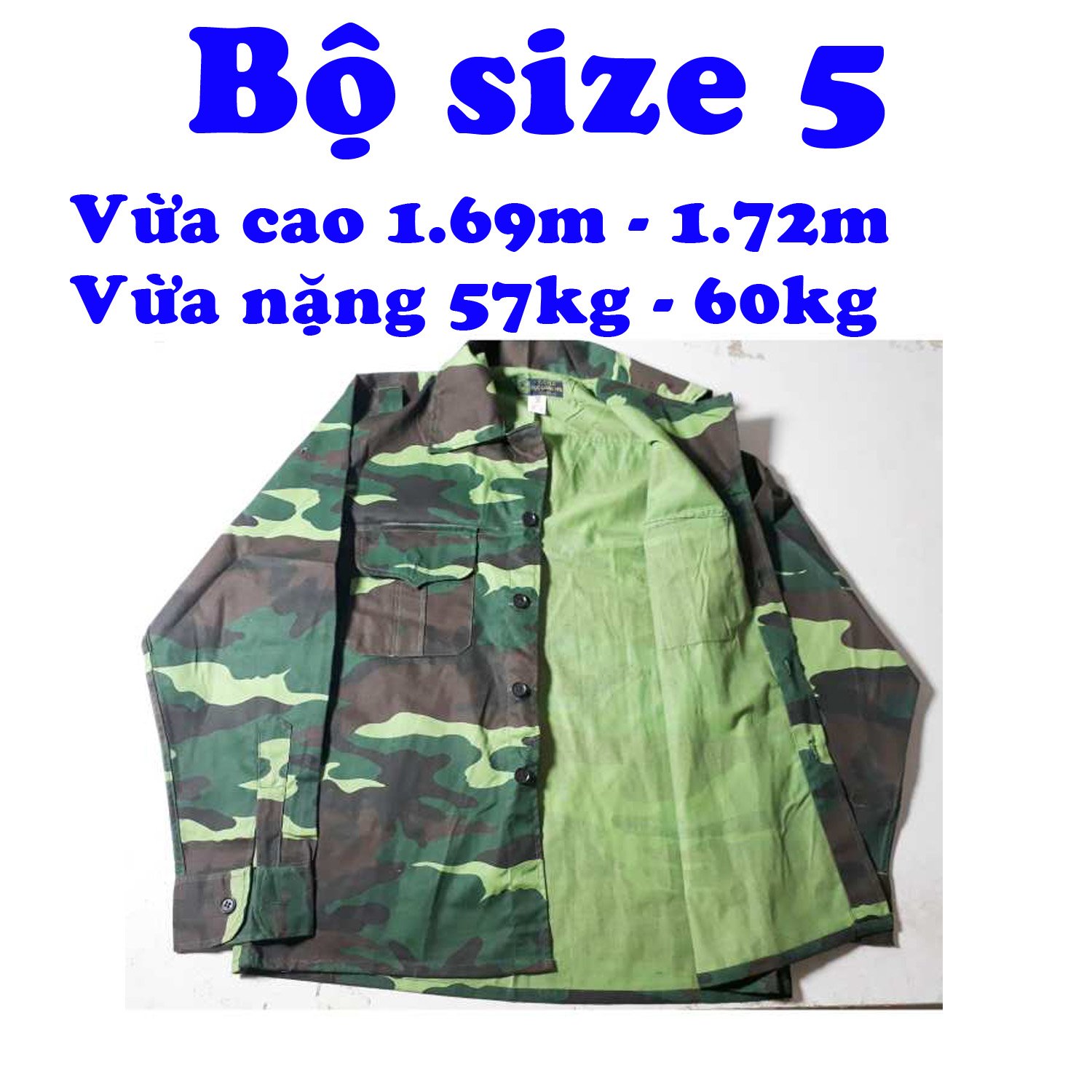 Bộ Quần Áo Lao Động số 5 màu xanh rằn ri