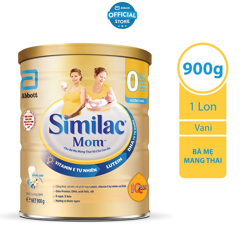 Sữa bột similac mom iq 900g hương vani