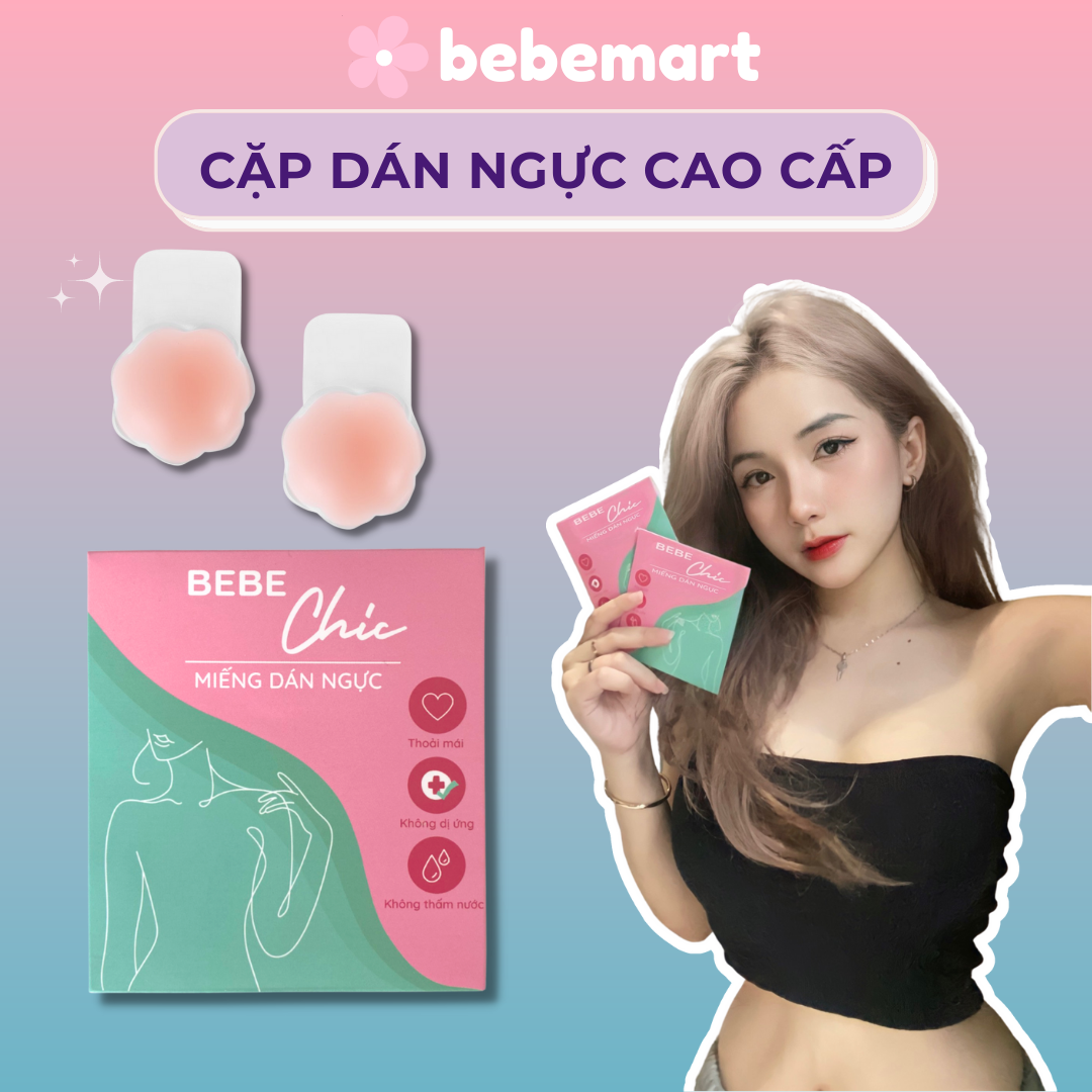 Cặp miếng dán nâng ngực cao cấp tái sử dụng bebe chic