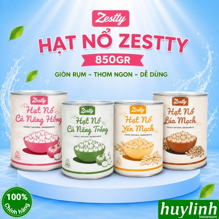 Hạt nổ củ năng (trắng - hồng) Zestty 850gr - Giòn Dai Làm Topping Trà Sữa, Nguyên Liệu Pha Chế