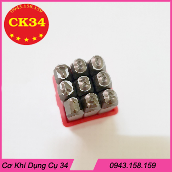 Đục số đóng số 3mm - Xuôi đóng trên mọi chất liệu