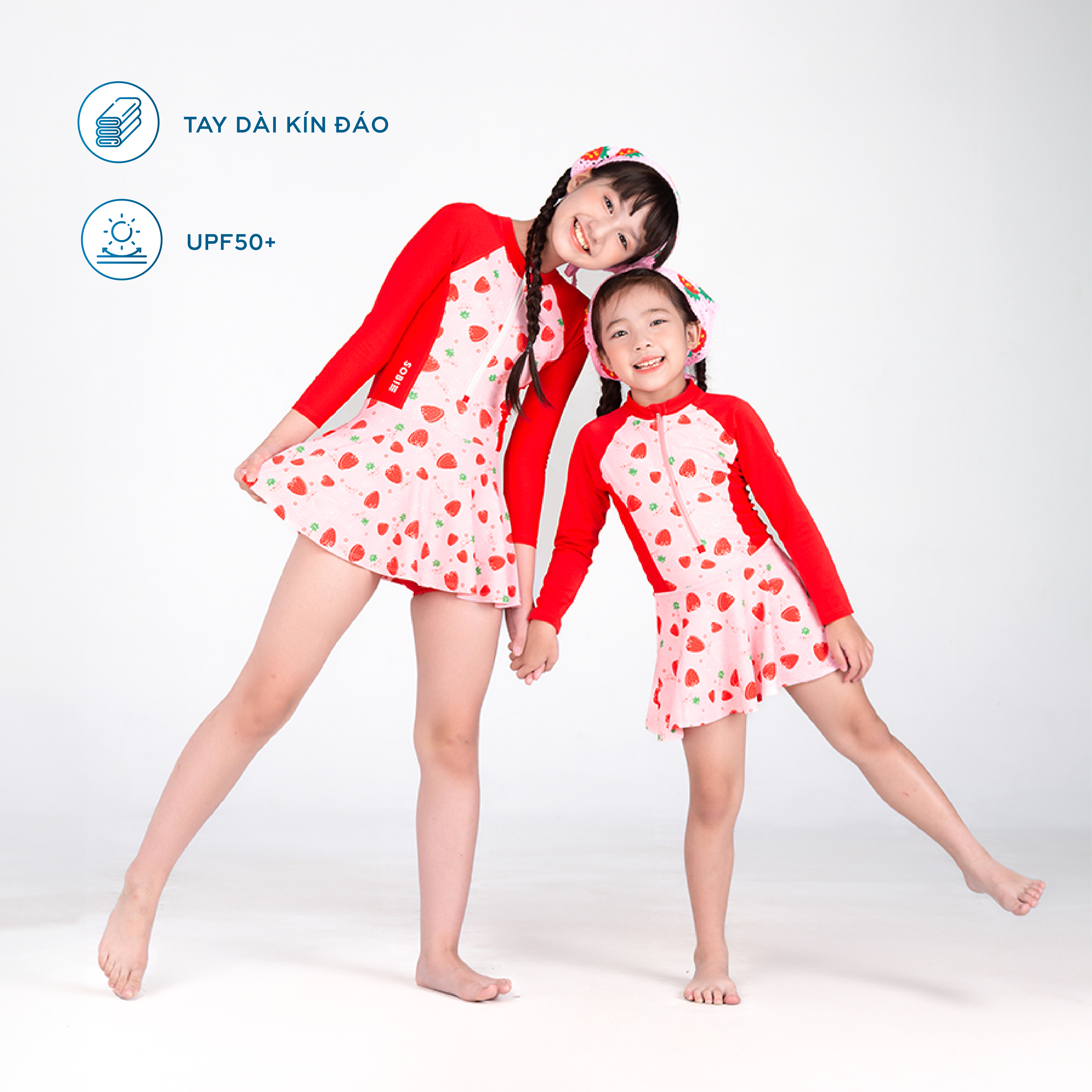 Đồ bơi bé gái liền thân váy Dâu tây đáng yêu SOBIE
