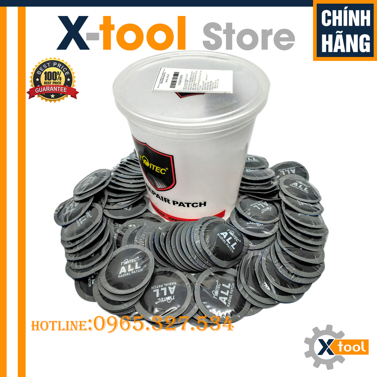 100 Miếng vá Đa năng, Vá Săm, Vá Lốp, Vá Vỏ,Vá Ruột hình tròn đường kính 45mm Taitec UVR-45 (hộp 100 miếng vá)