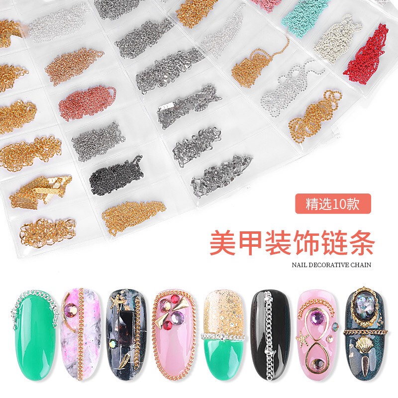 Set dây xích trang trí móng