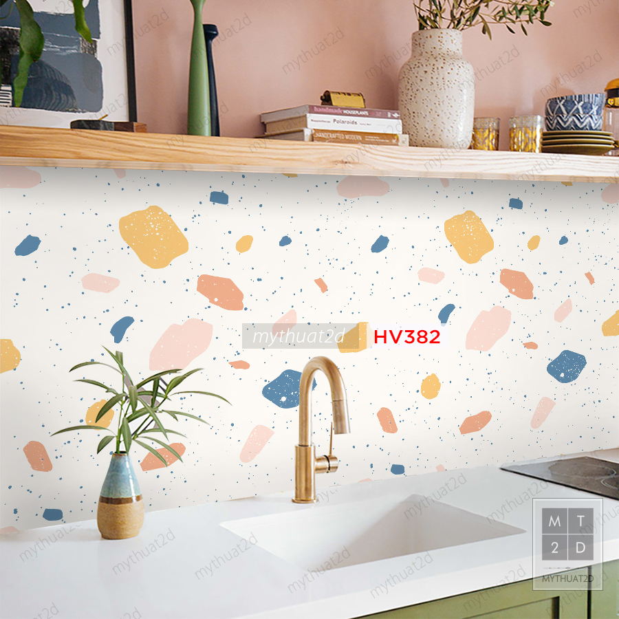 Set 2 mét dài Decal gạch bông dán bếp, dán tường, decor nhà cửa - mã HV382