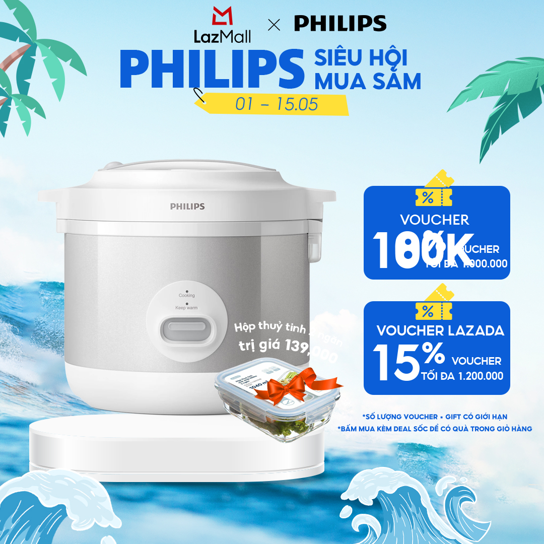Nồi Cơm Điện Philips Dòng 1000 Series Philips HD3008/30 - Hàng Phân Phối Chính Hãng