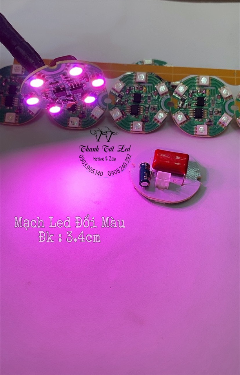 ✨ Bo mạch led đổi màu dùng cho tất cả đèn thờ pha lê 1 cái Bo 6 bóng Tròn 3.3 cm siêu bền siêu sáng ✨