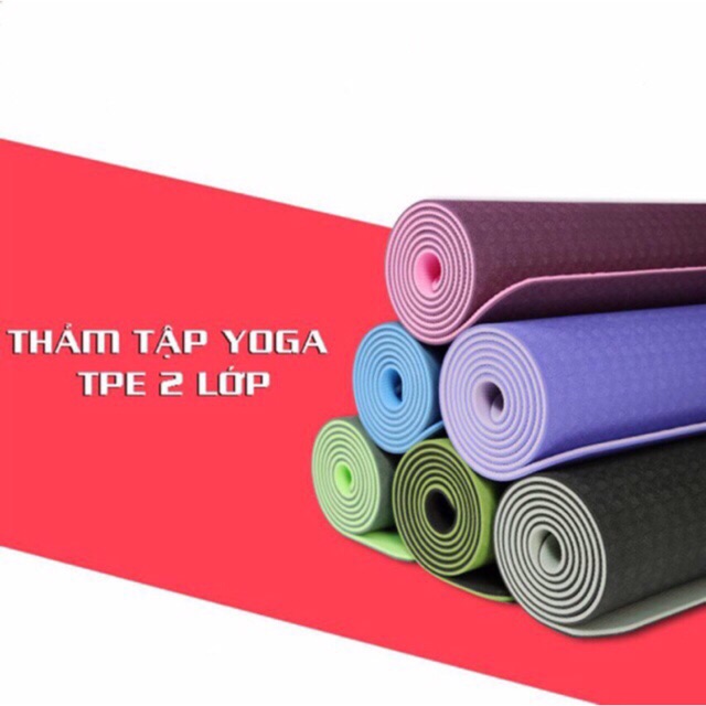Thảm tập yoga tpe 2 lớp siêu bền 6mm