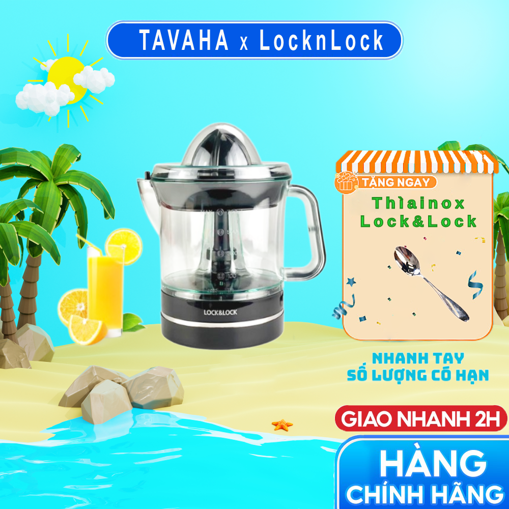 Máy vắt cam 0,7l lock&lock - màu đen ejj236 - hàng chính hãng- bảo hành 2 năm