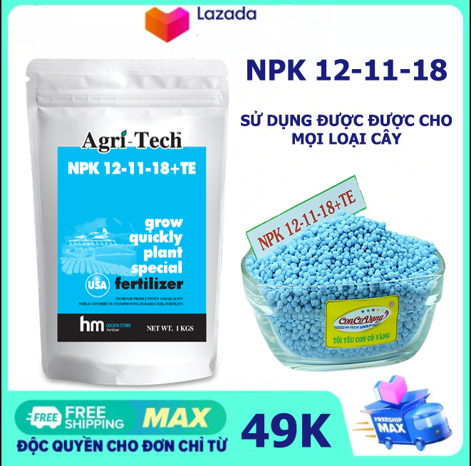 Phân bón agri-tech npk 12-11-18+te