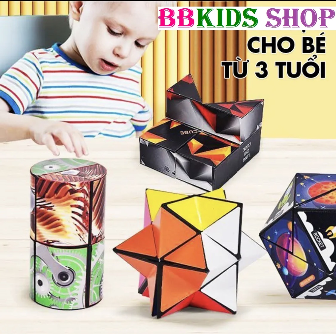 Combo 6 Khối Rubik 3D magic Độc Đáo, biến thể siêu độc lạ, Đồ chơi giáo dục Cho bé thỏa sức sáng tạo, giúp bé rời xa điện thoại và phát triển trí não