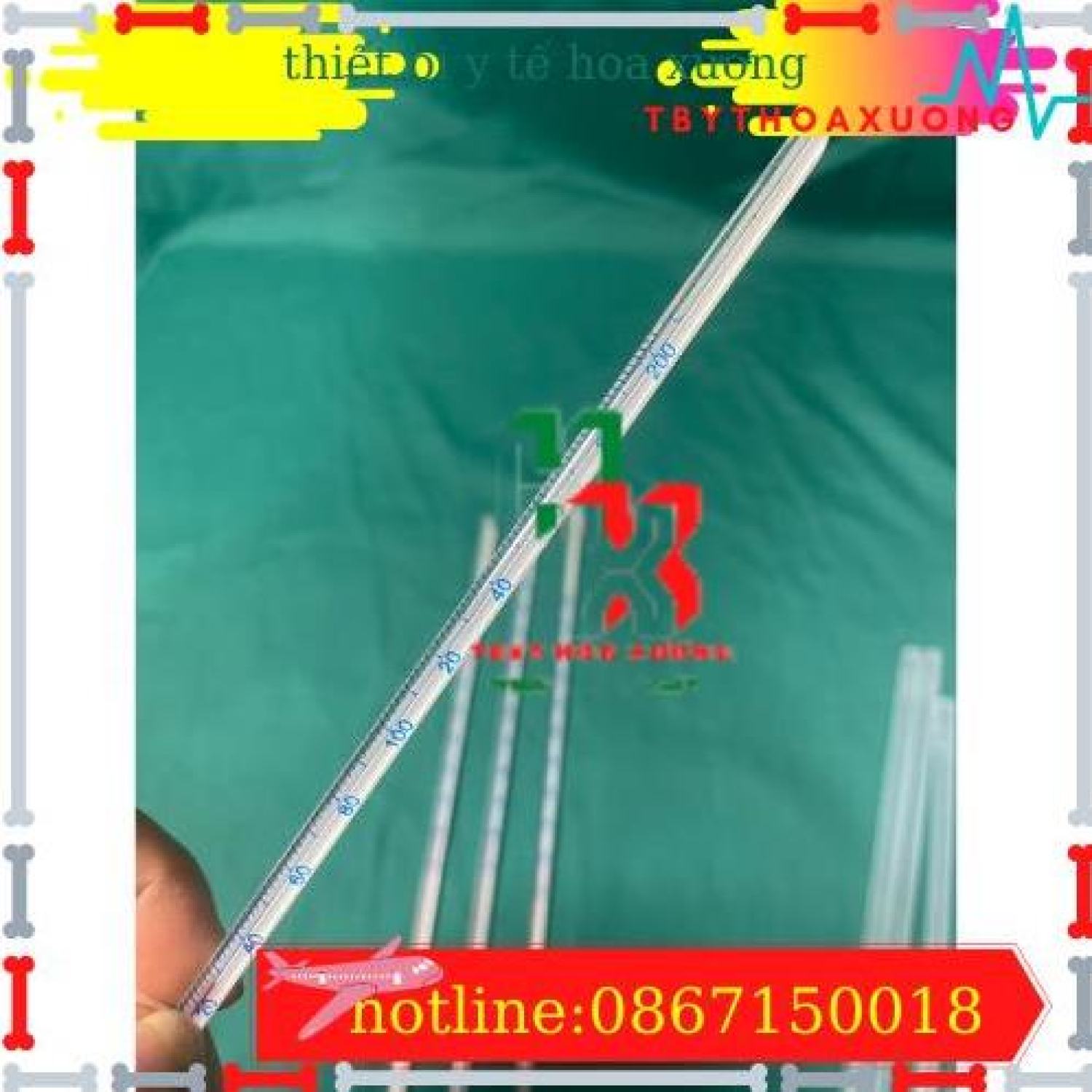 Nhiệt kế thủy ngân 200 độ - cây đo nhiệt độ nước